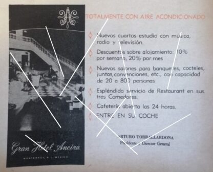 6 AFICHES ANTIGUOS HOTEL ANCIRA MONTERREY 1963 1950s 60s - Image 8