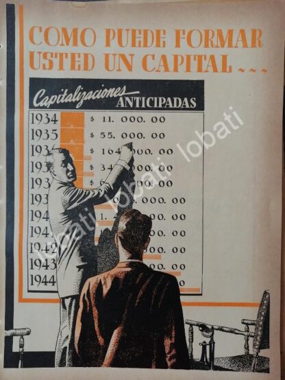CARTEL ANTIGUO ORIGINAL DE FOLLETO DEL BANCO POPULAR DE EDIFICACION Y AHORROS 1946 /222