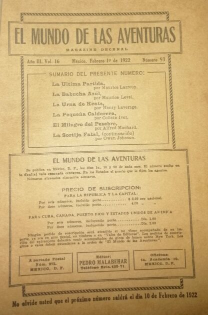 Rara Historieta Antigua 1920 con Portada De Roberto Montenegro - Image 5