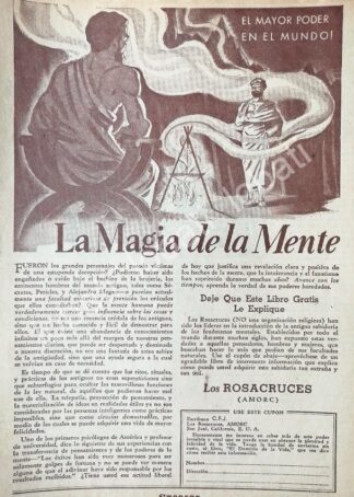CARTEL ANTIGUO ORIGINAL DE CAMPAÑA DE LOS ROSACRUCES AMORC 1951 /195 / RLG