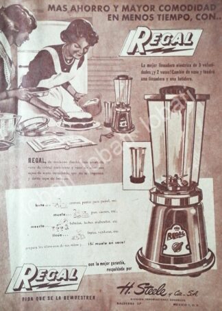 CARTEL ANTIGUO ORIGINAL DE ELECTRODOMESTICOS REGAL 1953 H. STEELE Y CIA. /9