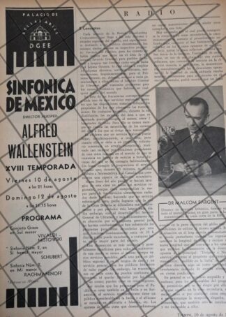 AFICHE RETRO ORQUESTA SINFONICA / MALCOLM SARGENT 1945