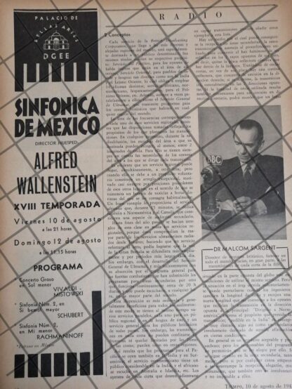 AFICHE RETRO ORQUESTA SINFONICA / MALCOLM SARGENT 1945