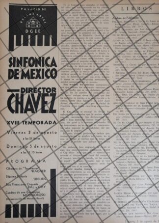 AFICHE RETRO ORQUESTA SINFONICA TEMPORADA 3A 1945