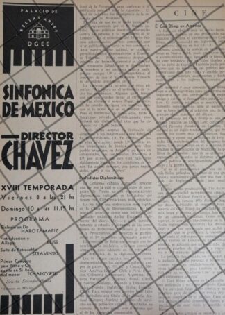 AFICHE RETRO ORQUESTA SINFONICA TEMPORADA 8J 1945