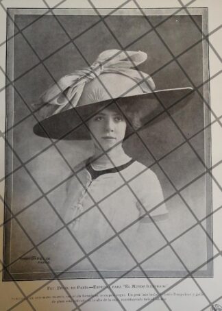 CARTEL ANTIGUO 1910 SOMBRERO DAMA. CASA FELIX DE PARIS /5