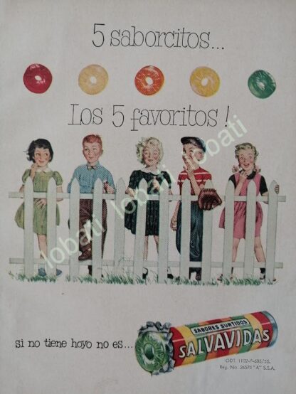 CARTEL ANTIGUO ORIGINAL DE COLECCION DE 18 AFICHES DULCES SALVAVIDAS 1940/50s UNICA - Image 15