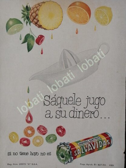 CARTEL ANTIGUO ORIGINAL DE COLECCION DE 18 AFICHES DULCES SALVAVIDAS 1940/50s UNICA - Image 16