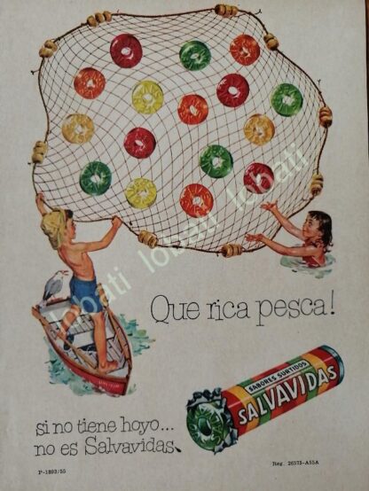 CARTEL ANTIGUO ORIGINAL DE COLECCION DE 18 AFICHES DULCES SALVAVIDAS 1940/50s UNICA - Image 17