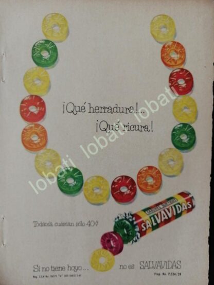 CARTEL ANTIGUO ORIGINAL DE COLECCION DE 18 AFICHES DULCES SALVAVIDAS 1940/50s UNICA - Image 9