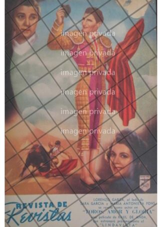 PORTADA RETRO LORENZO GARZA, TOROS AMOR Y GLORIA