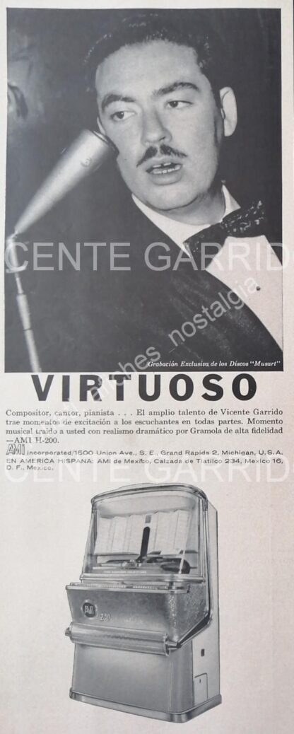 CARTEL ANTIGUO ORIGINAL DE SERIE COMPLETA 37 AFICHES ROCKOLAS AMI Y ARTISTAS FAMOSOS 1953-56 - Image 37