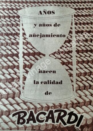 CARTEL ANTIGUO ORIGINAL DE RON BACARDI 1955 -18