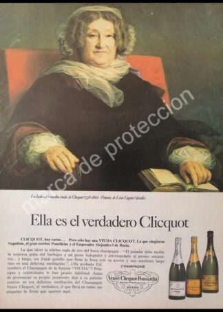 CARTEL ANTIGUO ORIGINAL DE VINOS CLICQUOT 1960s / RARO