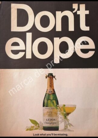 CARTEL ANTIGUO ORIGINAL DE CHAMPAGNE LEJON 1960s
