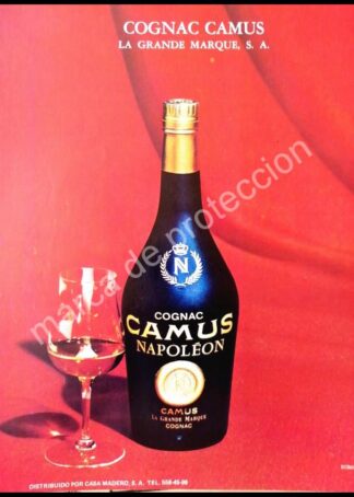 CARTEL ANTIGUO ORIGINAL DE COGNAC CAMUS NAPOLEON 1970s