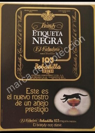 CARTEL ANTIGUO ORIGINAL DE BRANDY BOBADILLA 103 1970s
