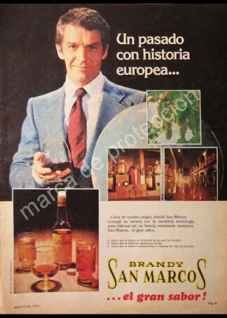 CARTEL ANTIGUO ORIGINAL DE BRANDY SAN MARCOS 1978 /3