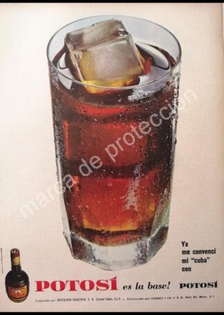 CARTEL ANTIGUO ORIGINAL DE RON POTOSI 1965 / DESTILERIA HUASTECA -2