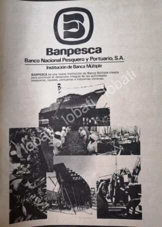 CARTEL ANTIGUO ORIGINAL DE BANCO BANPESCA, BANCO NACIONAL PESQUERO 1980 /132