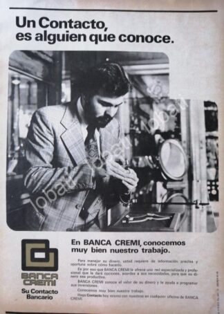 CARTEL ANTIGUO ORIGINAL DE BANCO BANCA CREMI S.A 1978 /129