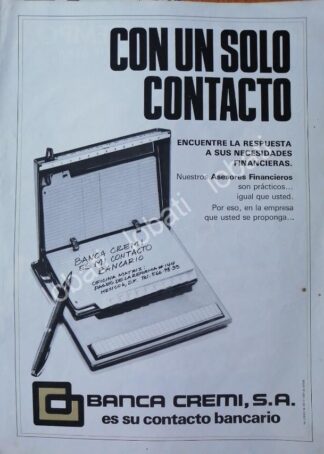 CARTEL ANTIGUO ORIGINAL DE BANCO BANCA CREMI S.A 1981 /126