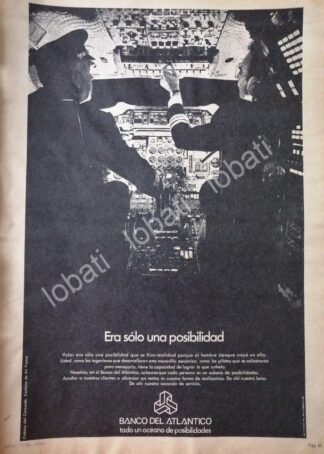 CARTEL ANTIGUO ORIGINAL DE AFICHE DEL BANCO DEL ATLANTICO 1980 /136