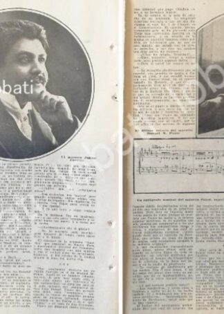 CARTEL ANTIGUO ORIGINAL DE NOTA ANTIGUA ENTREVISTA CON JULIAN CARRILLO 1920 / SEPARADO