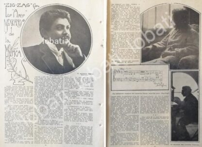 CARTEL ANTIGUO ORIGINAL DE NOTA ANTIGUA ENTREVISTA CON JULIAN CARRILLO 1920 / SEPARADO