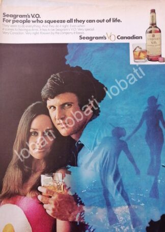 CARTEL ANTIGUO ORIGINAL DE VINOS. WHISKY SEAGRAM´S V.O 1960s /522
