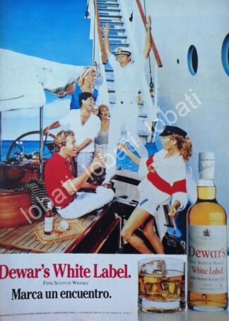 CARTEL ANTIGUO ORIGINAL DE VINOS. WHISKY DEWARS 1980s /592 RARO