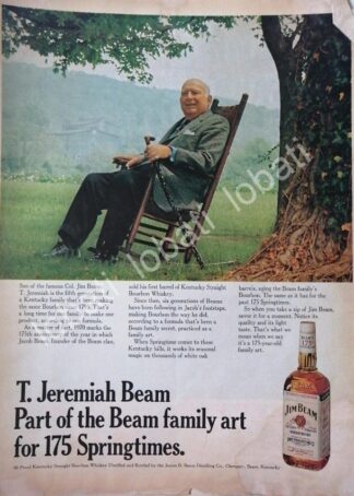 CARTEL ANTIGUO ORIGINAL DE VINOS. WHISKY JIM BEAM 1970s /589