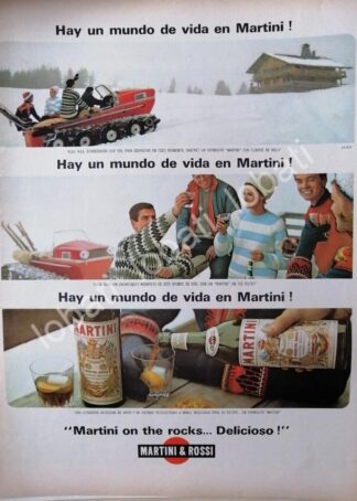 CARTEL ANTIGUO ORIGINAL DE VINOS MARTINI VERMOUTH 1960s /376