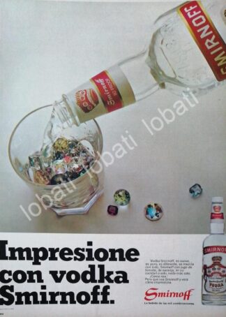 CARTEL ANTIGUO ORIGINAL DE GINEBRA SMIRNOFF 1960s /V340