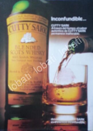 CARTEL ANTIGUO ORIGINAL DE VINOS. WHISKY CUTTY SARK 1980s /579