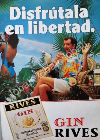 CARTEL ANTIGUO ORIGINAL DE GINEBRA RIVES 1980s /V321