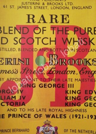 CARTEL ANTIGUO ORIGINAL DE VINOS. WHISKY J&B 1980s /565