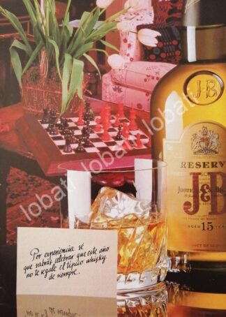 CARTEL ANTIGUO ORIGINAL DE VINOS. WHISKY J&B 1980s /560