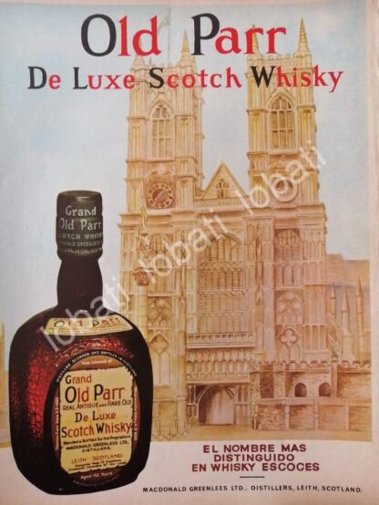 CARTEL ANTIGUO ORIGINAL DE VINOS. WHISKY OLD PARR 1966 /555