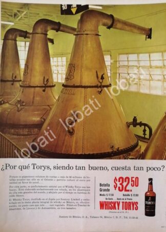 CARTEL ANTIGUO ORIGINAL DE VINOS. WHISKY TORYS 1964 /543