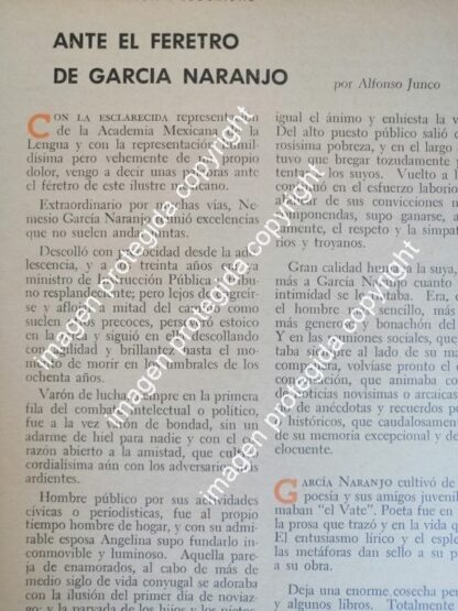 AFICHE RETRO MUERE NEMESIO GARCIA NARANJO 1962 / Politicos - Image 3