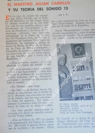 AFICHE RETRO JULIAN CARRILLO Y SU TEORIA DEL SONIDO 13 /ULTIMA ENTREVISTA / Musicos