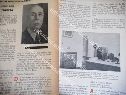 AFICHE RETRO. MUERE EL PROFESOR. JOSE G. GARCIA. 1963 /Monterrey /Maestros - Image 3