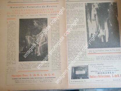 AFICHE RETRO. LAS GRUTAS DE VILLA DE GARCIA. N.L. 1952 / LDM