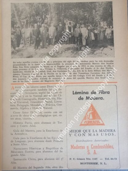AFICHE RETRO. SOBRE DON. SERAFIN PEÑA. 1952 / Maestros - Image 4