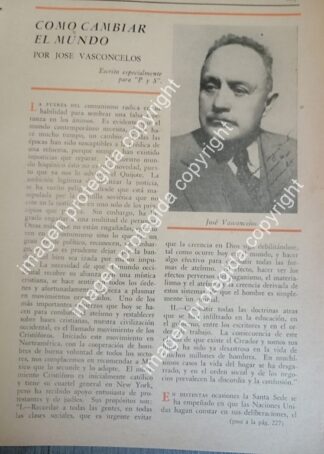 AFICHE RETRO. NOTA EDITORIAL INEDITA DE JOSE VASCONCELOS. 1966 / escritores
