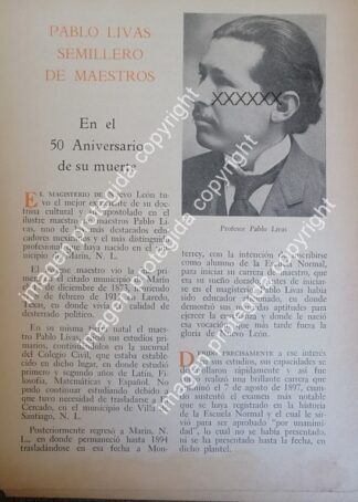 AFICHE RETRO. 50 ANIV. LUCTUOSO DE PABLO LIVAS 1966 /Maestros