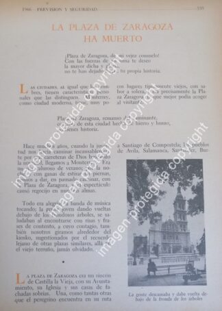 AFICHE RETRO. SOBRE LA PLAZA ZARAGOZA 1966 /MONTERREY LDM
