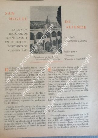 AFICHE RETRO. SAN MIGUEL DE ALLENDE 1959