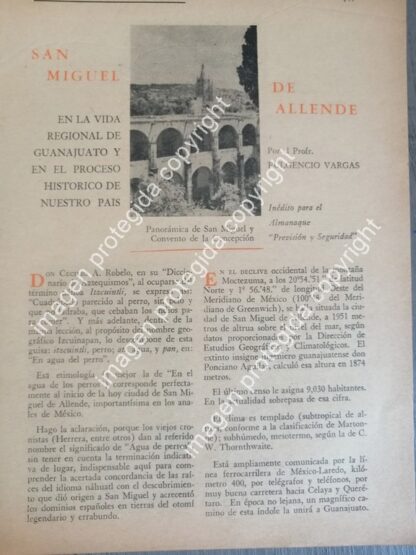 AFICHE RETRO. SAN MIGUEL DE ALLENDE 1959